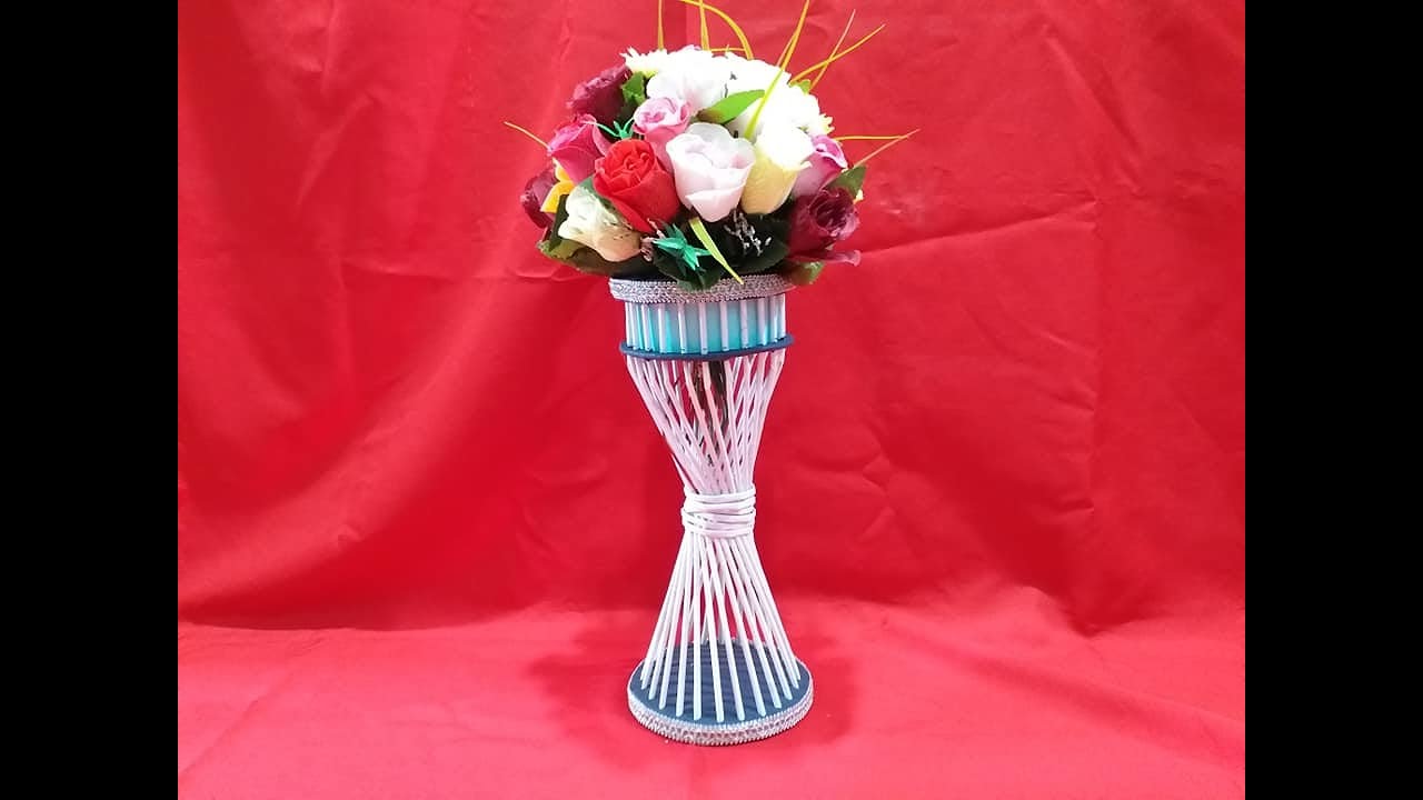 COMO HICE FLORERO DE CARTON Y PAPEL RECICLADO PASO A PASO