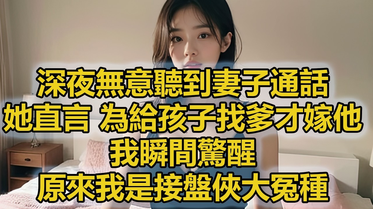 深夜無意聽到妻子通話，她直言 “為給孩子找爹才嫁他”，我瞬間驚醒：原來我是接盤俠冤種！