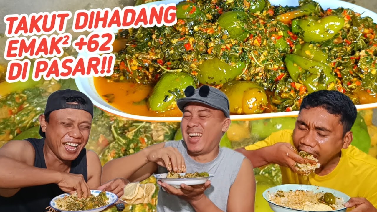 REQUES EMAK² DI PASAR!SARDEN GENDOT DAUN SINGKONG SANTAN PEDAS!!