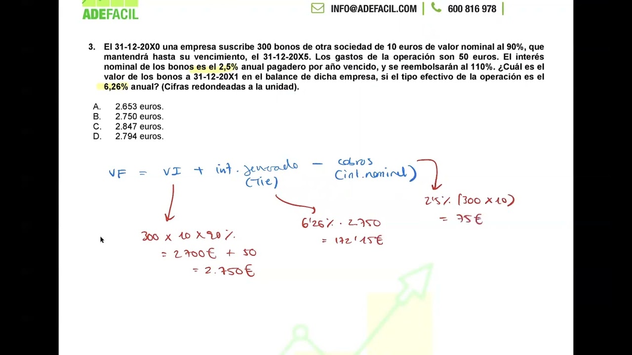 ADEFACIL - ANÁLISIS DE LOS ESTADOS FINANCIEROS (Grado ADE - UNED). Examen resuelto 2022