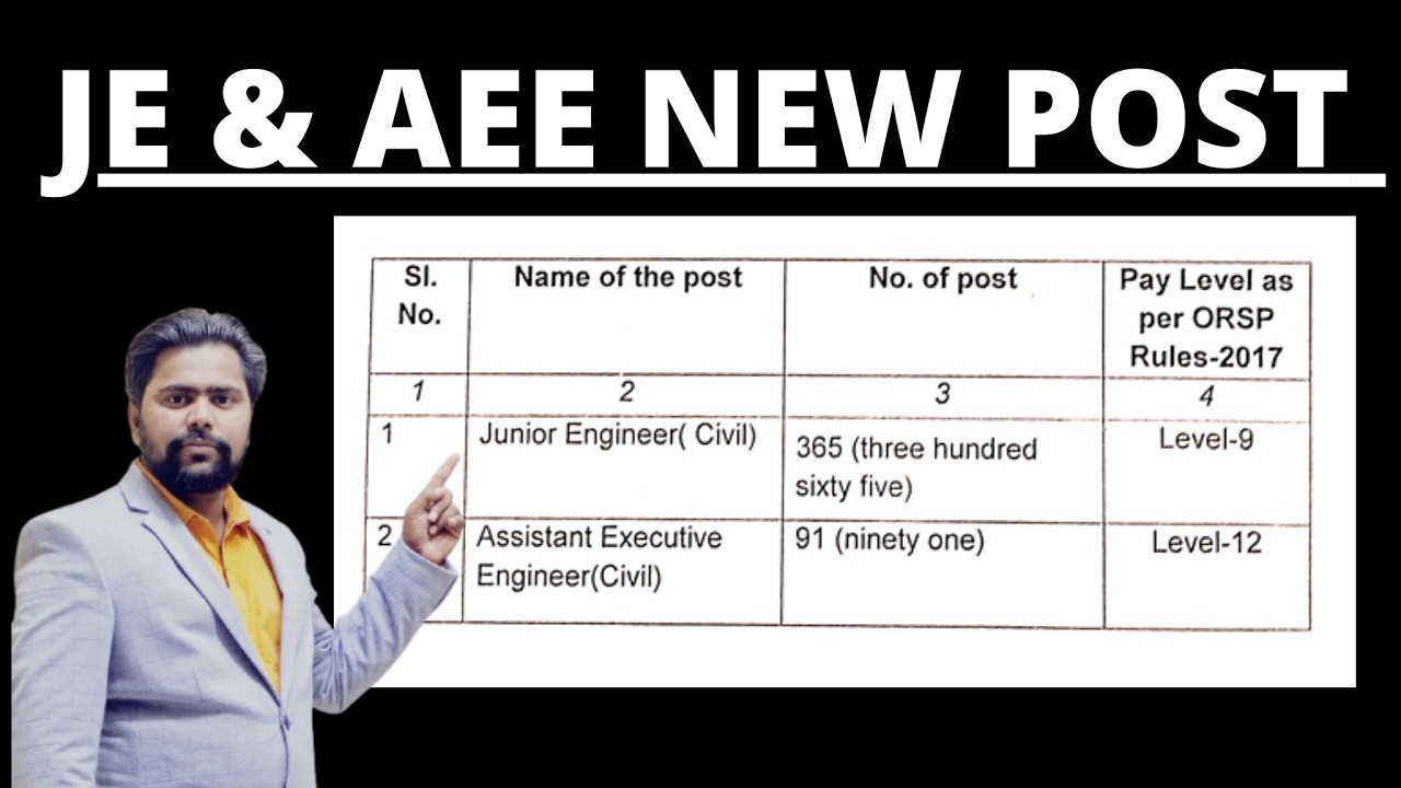 JE CIVIL & AEE CIVIL NEW POST CREATED IN H&UD DEPARTMENT  | OSSC JE  & AEE ASPIRANTS GOOD  NEWS