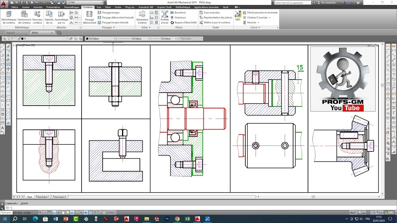 EXEMPLES D'ASSEMBLAGES AVEC AutoCAD Mechanical
