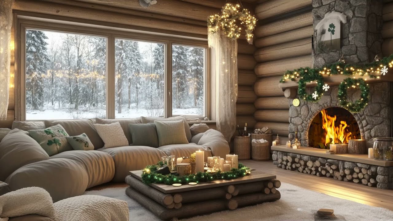 Winter Wonderland Sleep Sounds: Soft Snowfall and Warm Fireplace Ambience for Total Peace