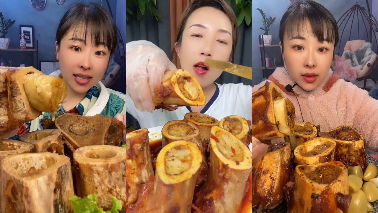 MUKBANG beef bone marrow ASMR  - The best of delicious Lien Huong food #1646