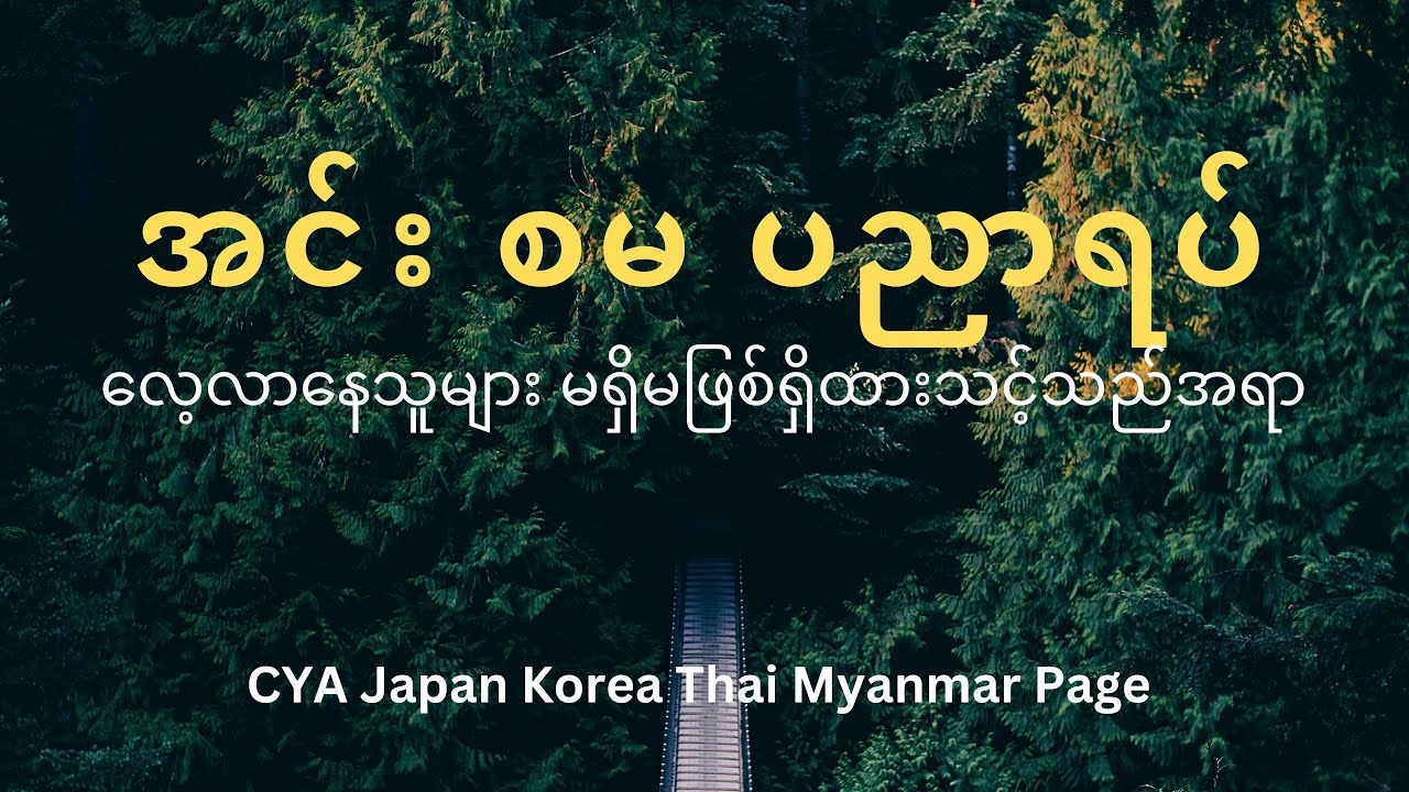 အင်း စမ ပညာ လေ့လာနေသူများ မရှိမဖြစ်ရှိထားသင့်သော်အရာ