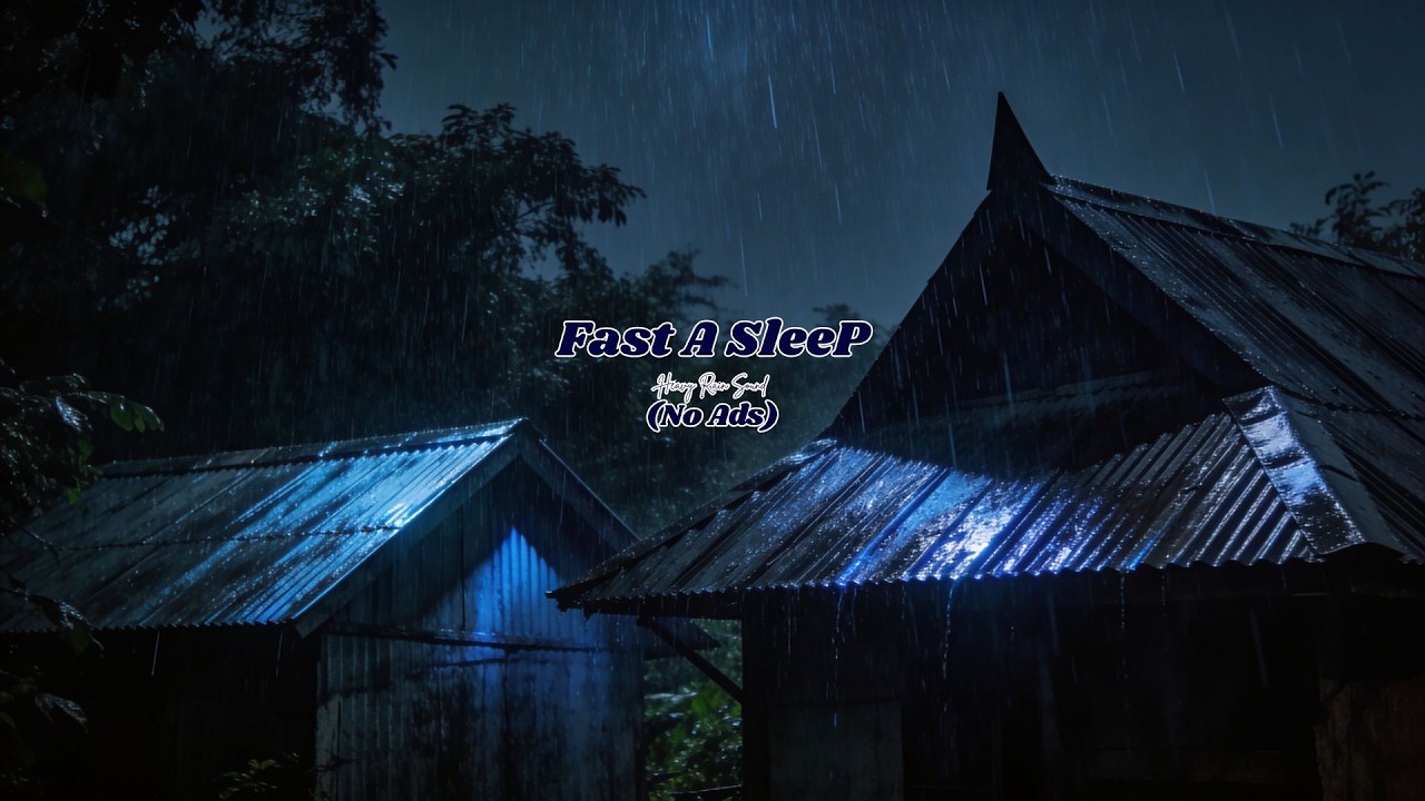 Heavy Rain on Roof at Night • ASMR Rain Sounds for Deep Sleep (No Ads)