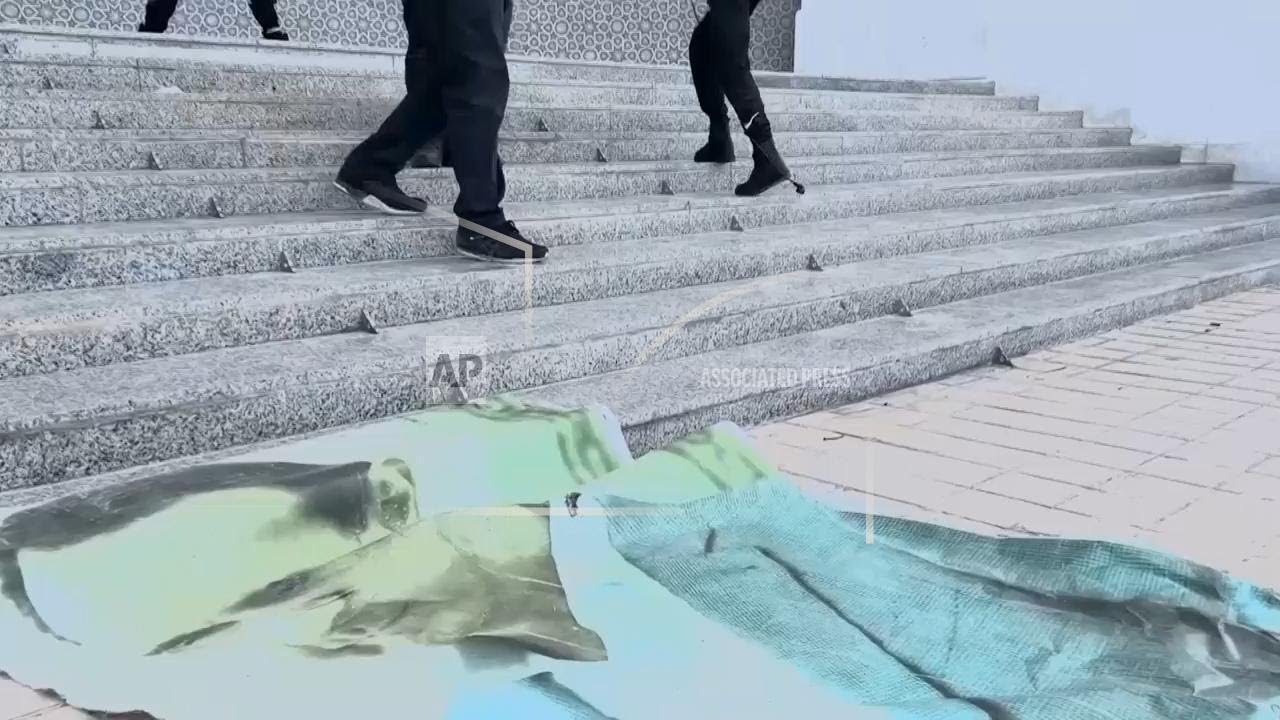 Syrian opposition fighters storm the Syrian presidential palace in Damascus