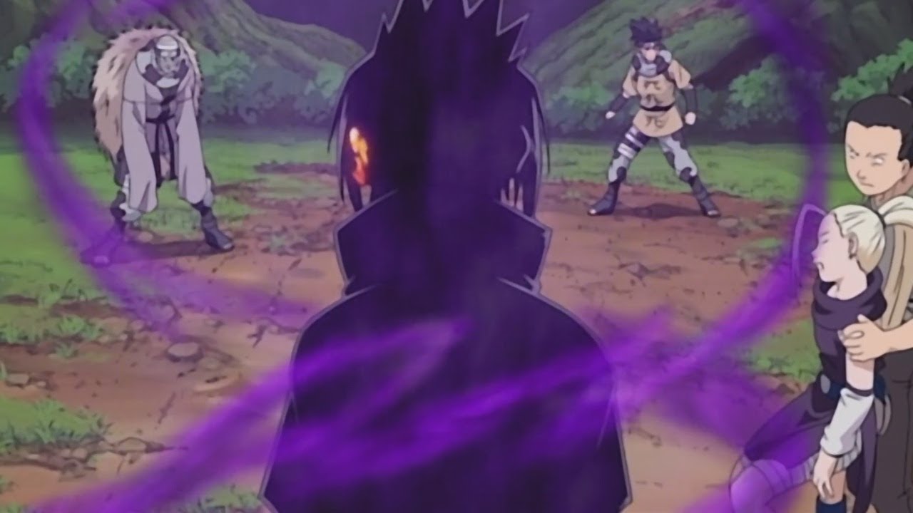 Sasuke desperta da Marca da Maldi&ccedil;&atilde;o e derrota ninja do som | Naruto