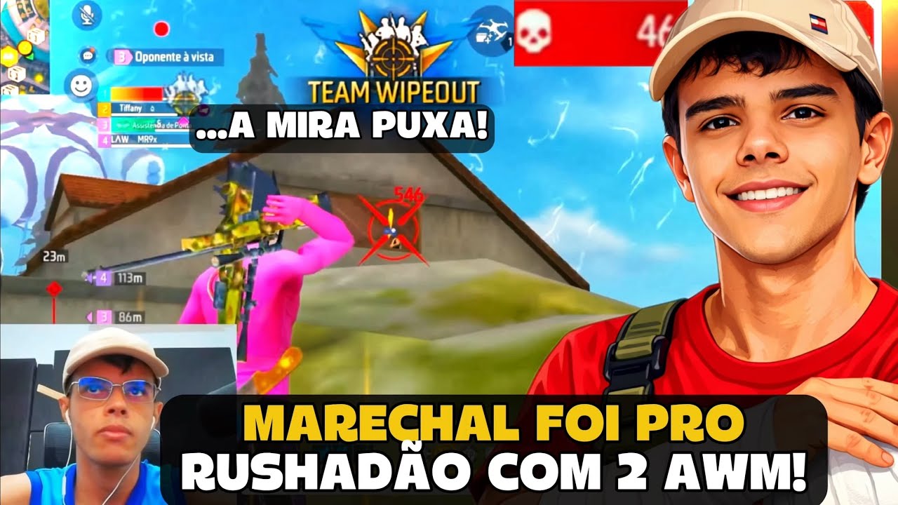 MARECHAL FOI PRO RUSHADÃO COM 2 AWM E LIMPOU O MAPA TODO NA RANK! FREE FIRE - MARECHAL HIGHLIGHTS
