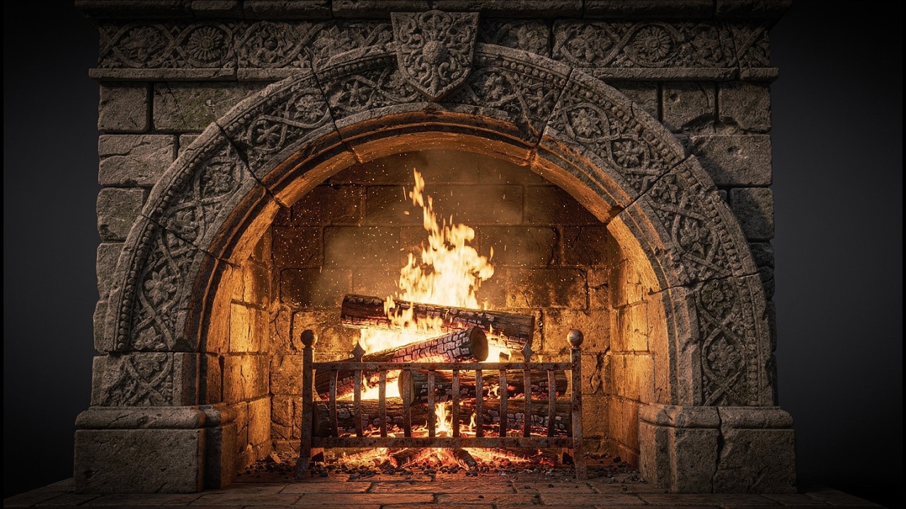 FIREPLACE CRACKLING 🔥 Deep Focus Fireplace Sounds (3 HOURS) | NO MUSIC