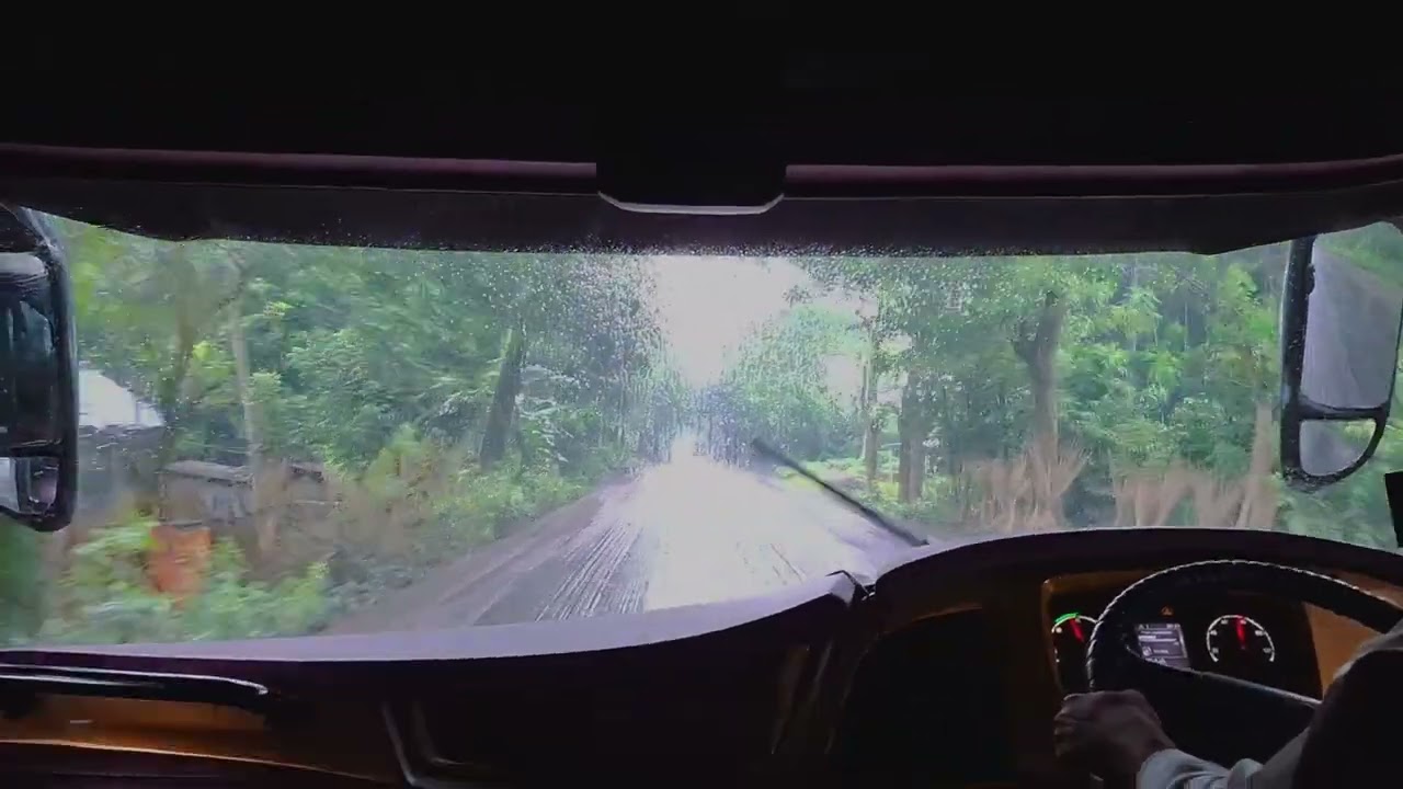 Leaving Khulna & cruising in rain with Shohagh Scania K-360. Trip session 02 , Part - 03.