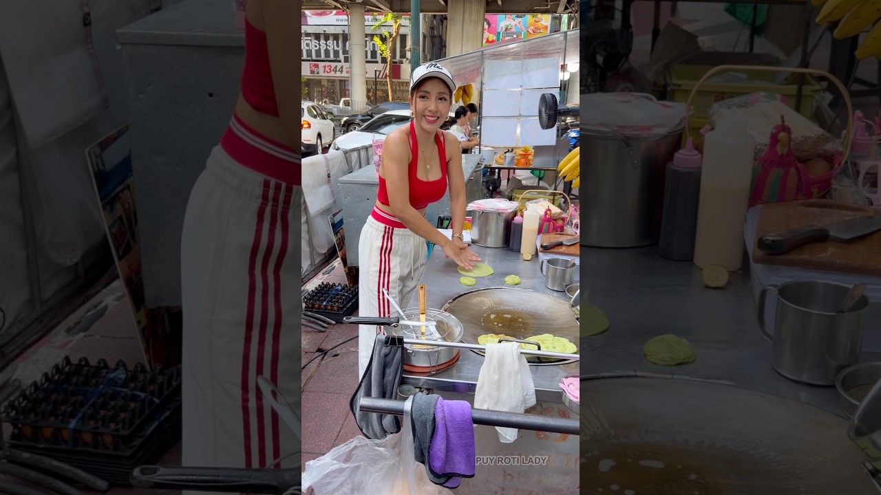 Plain pandan roti - Thai Street Food #shorts