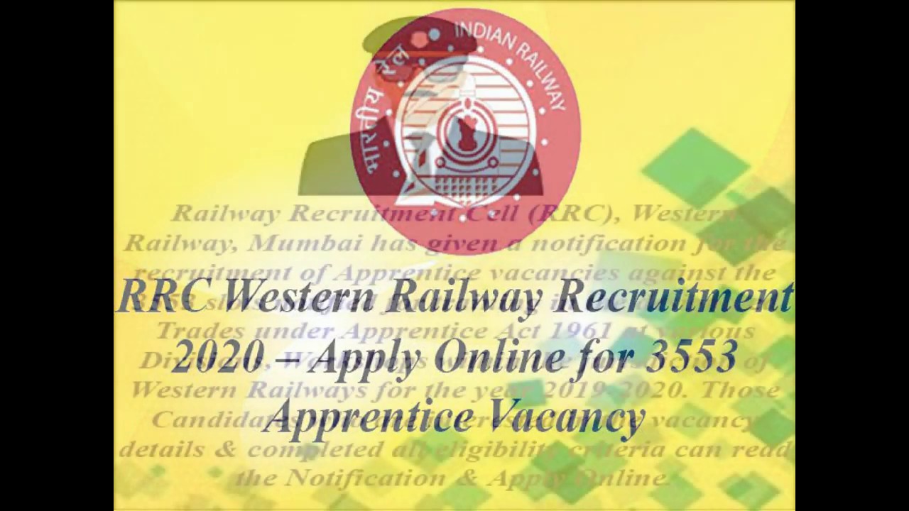 RRC Western Railway Recruitment 2020 for Apprentice