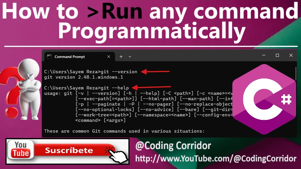 How to run or execute any command programmatically using C# code.