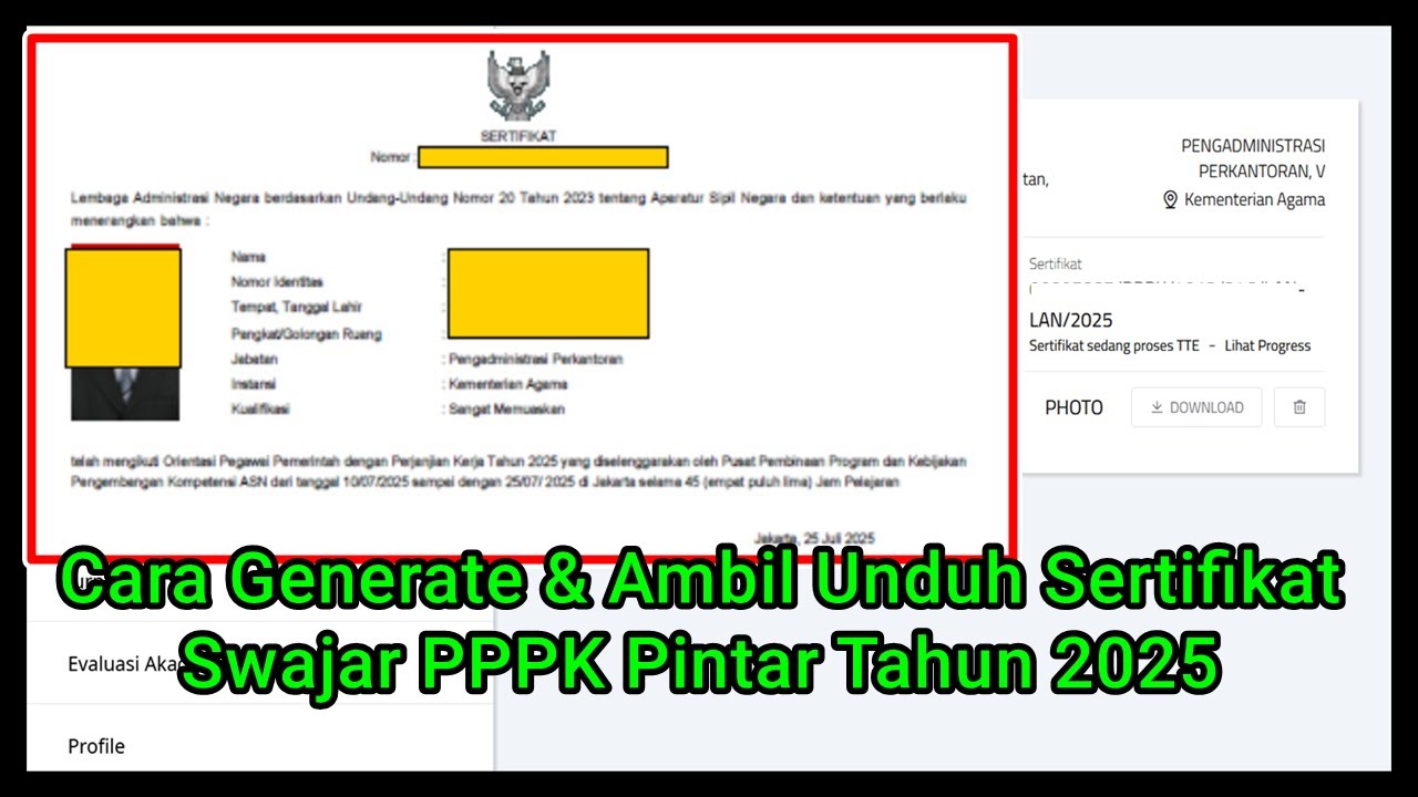 Cara Melakukan Generate & Ambil Serta Download Sertifikat Swajar PPPK Pintar Tahun 2025