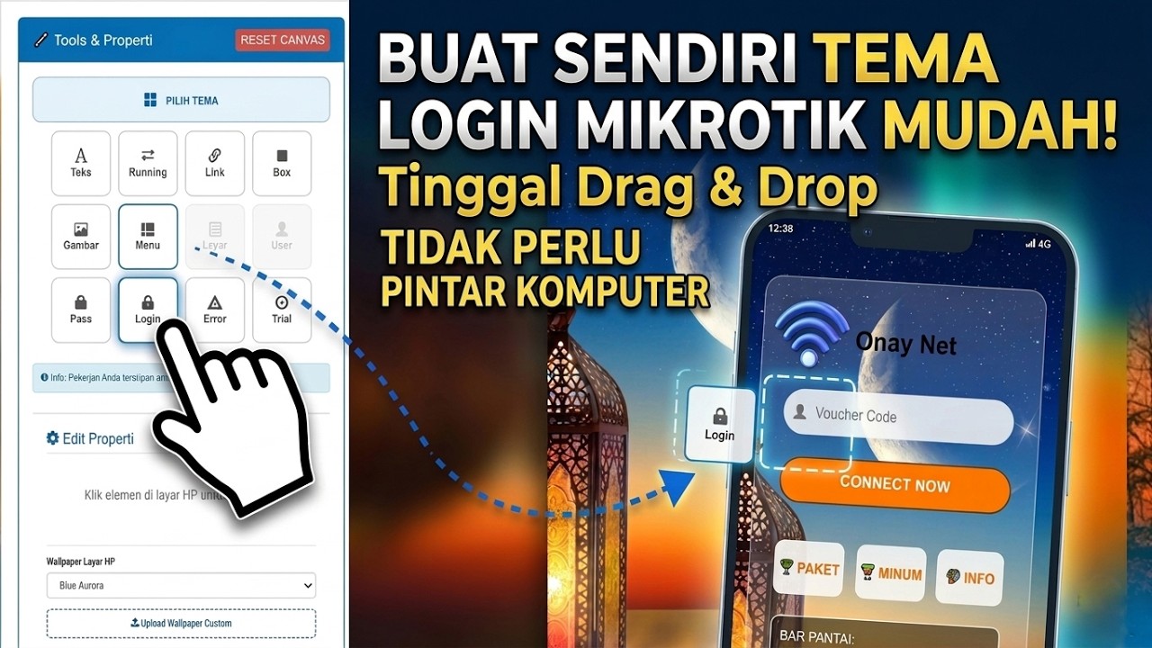 Cara buat tema login page hotspot WiFi MikroTik dengan mudah! (Gak Perlu Pintar Komputer)