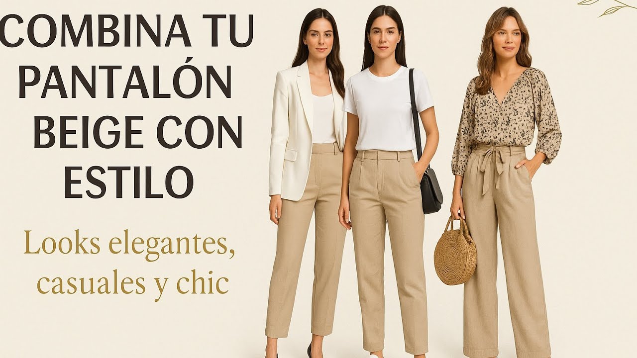 ATUENDOS Y COMBINACIONES CON PANTALON BEIGE ELEGANTES, CASUALES Y CHIC / Moda 2025