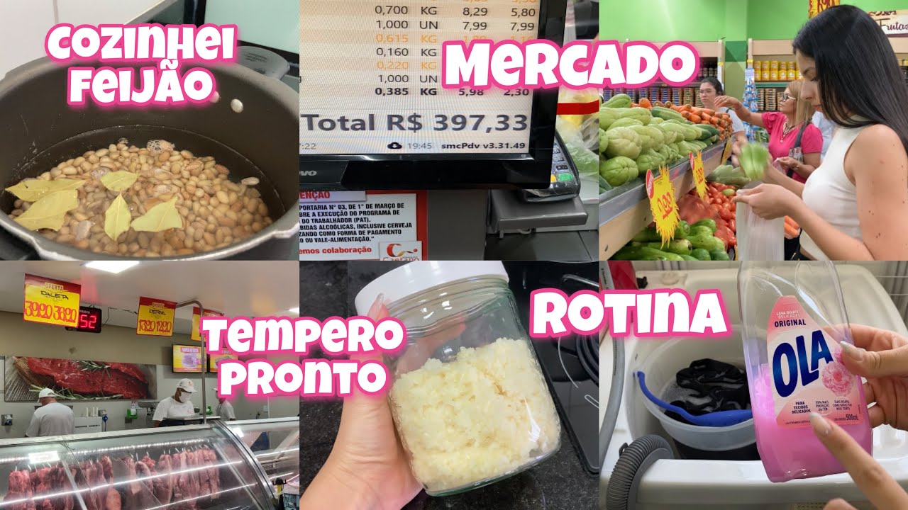 COZINHEI FEIJÃO- TEMPERO PRONTO PRA SEMANA- LAVEI ROUPAS DELICADAS- COMPREI VERDURAS E CARNES
