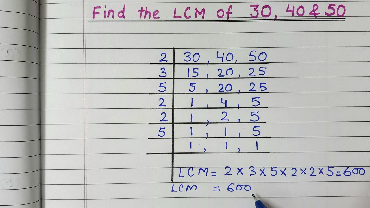 Find the LCM of 30, 40, & 50 by Prime Factorisation| LCM kaise nikale | least common multiple
