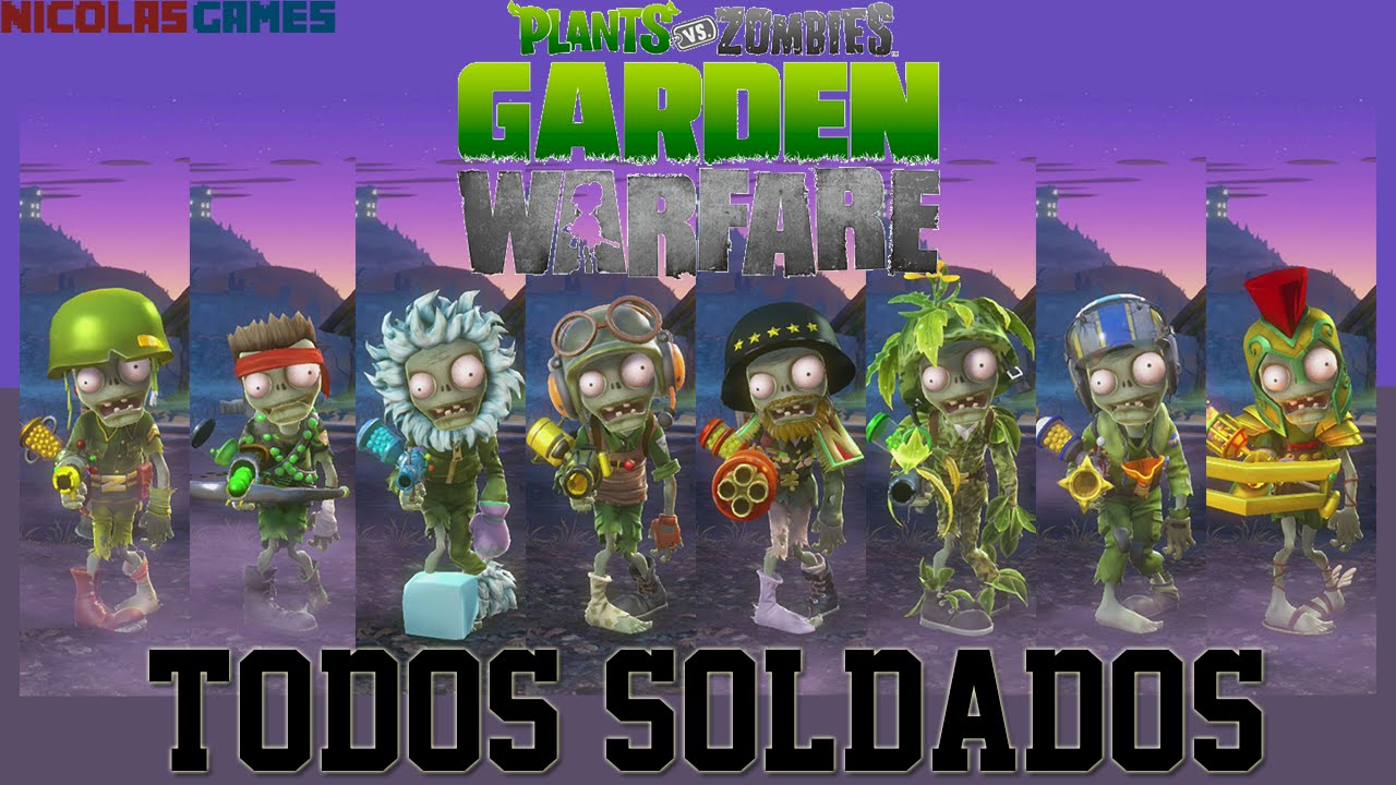 Todos Soldados do Plants vs. Zombies Garden Warfare