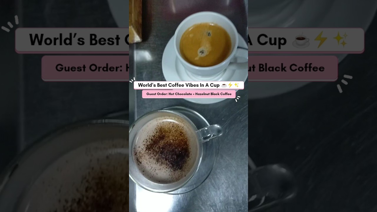 World’s Best Coffee Vibes ☕✨ | Hazelnut Black Coffee + Hot Chocolate Order | Winter Café  Shorts