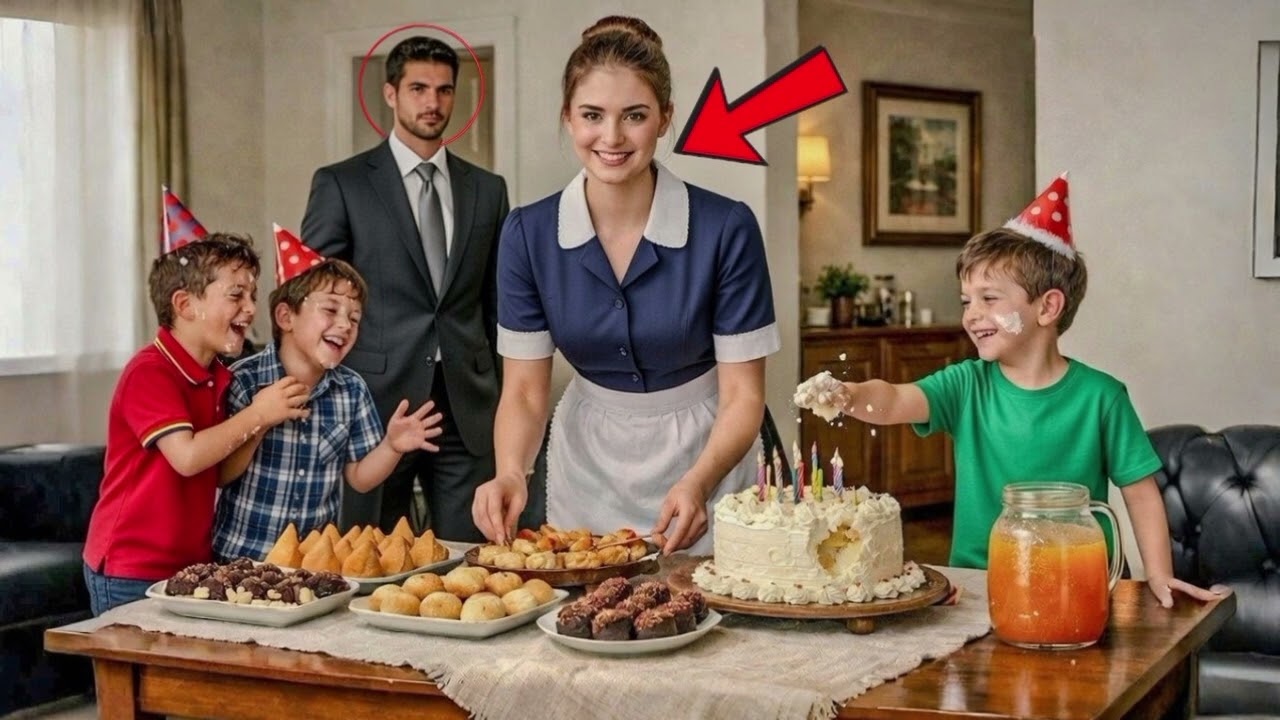 MILIONÁRIO FICA ARRASADO NO PRÓPRIO ANIVERSÁRIO… ATÉ UMA FAXINEIRA SURPREENDER COM ALGO INESQUECÍVEL