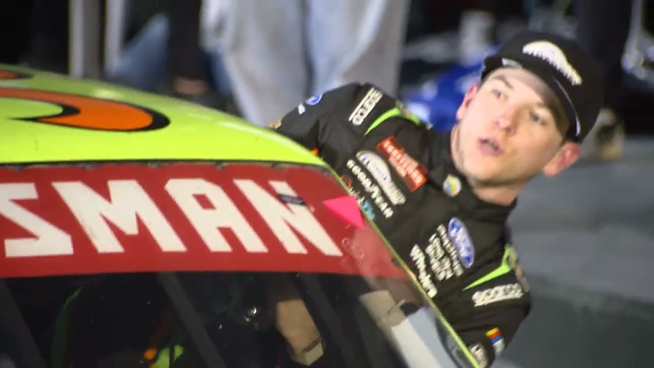 Four wide coming across the finish line in a crazy NASCAR Craftsman Truck Series finish at Daytona