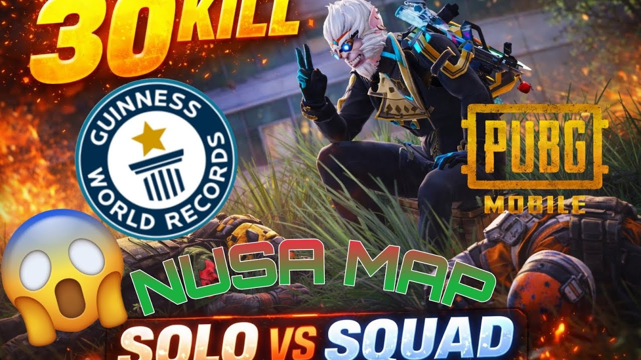Guinness world records 🌏nusa map 30 kills enemy😡😡😡all enemy down😱😱pubg mobile #pubgmobile 