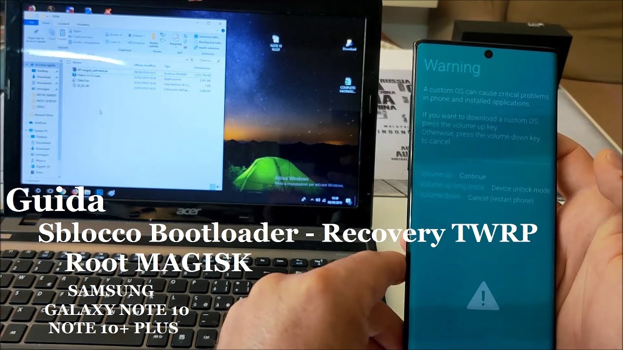 SAMSUNG GALAXY NOTE 10 e NOTE 10+ PLUS Guida Sblocco Bootloader, Recovery TWRP, Root MAGISK