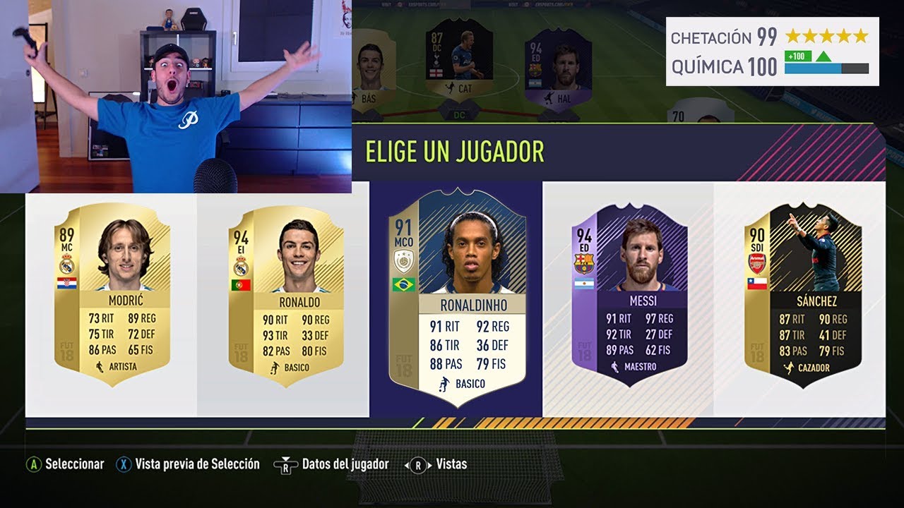 RONALDINHO ICONO EN MI MEJOR FUT DRAFT !!!! FIFA 18