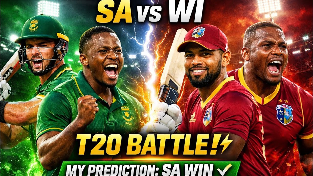 SA vs WI T20 Prediction ⚡ Final Winner Revealed!#SAvsWI  #T20Match  #MatchPrediction #viral
