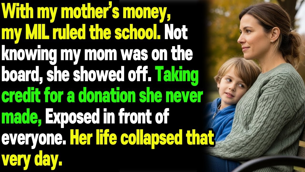 With my mother’s money, my MIL ruled school.Exposed in public, her life collapsed instantly