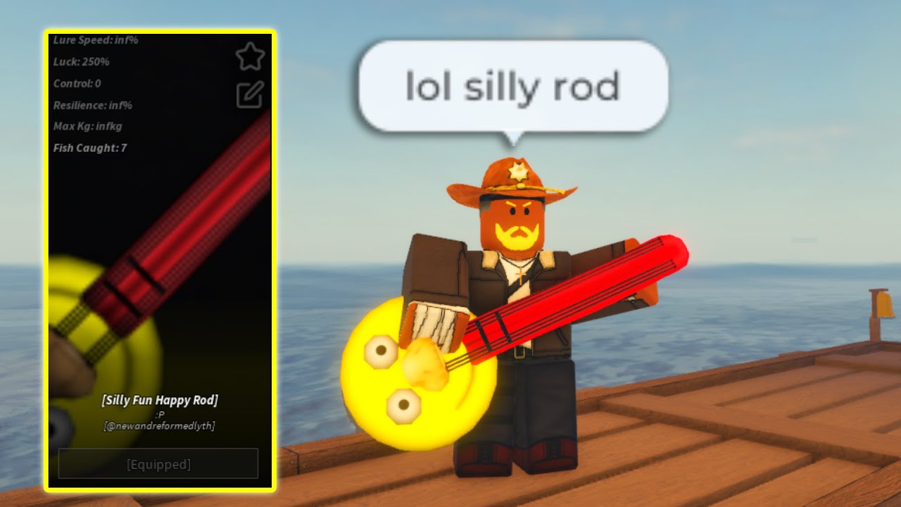 Получение нового SILLY FUNNY HAPPY ROD в FISCH Roblox...