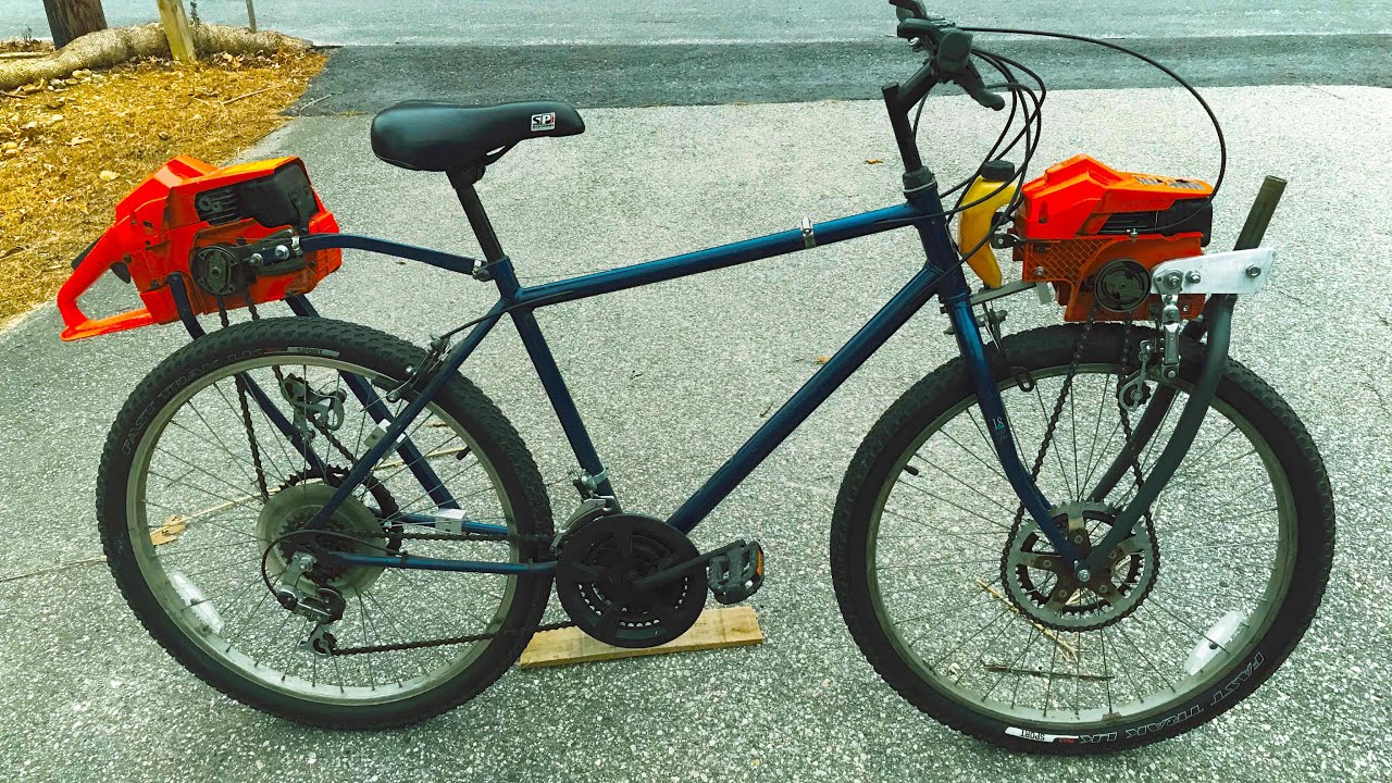 Dual Engine Chainsaw Bike build