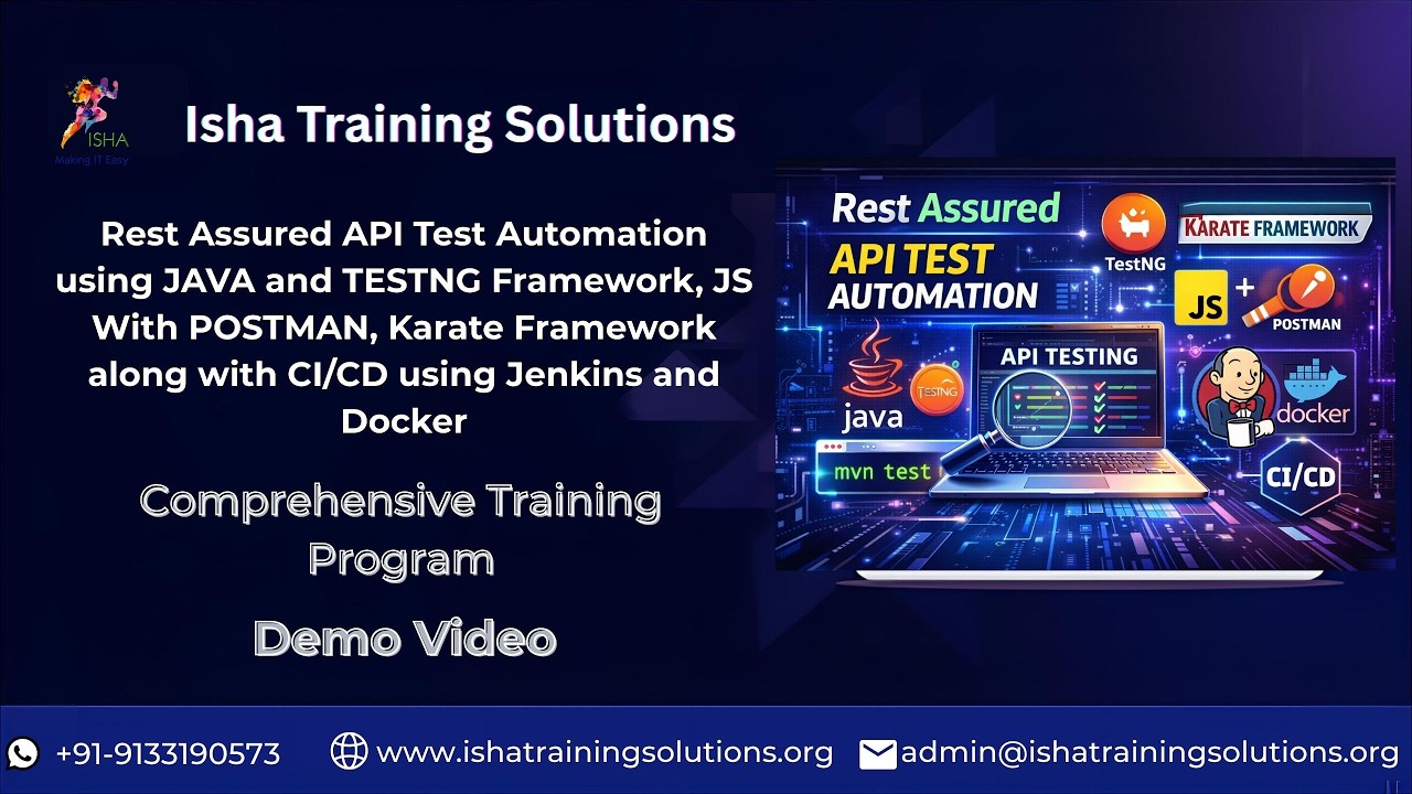 API Rest Assured Demo video on 9th Feb 2026.Contact/WhatsApp us on +91- 9133190573 to enroll