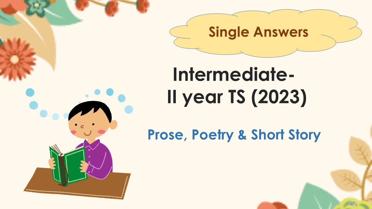 Single Answers/ Second year English/ Telangana/ Dr. Sharada English Classes
