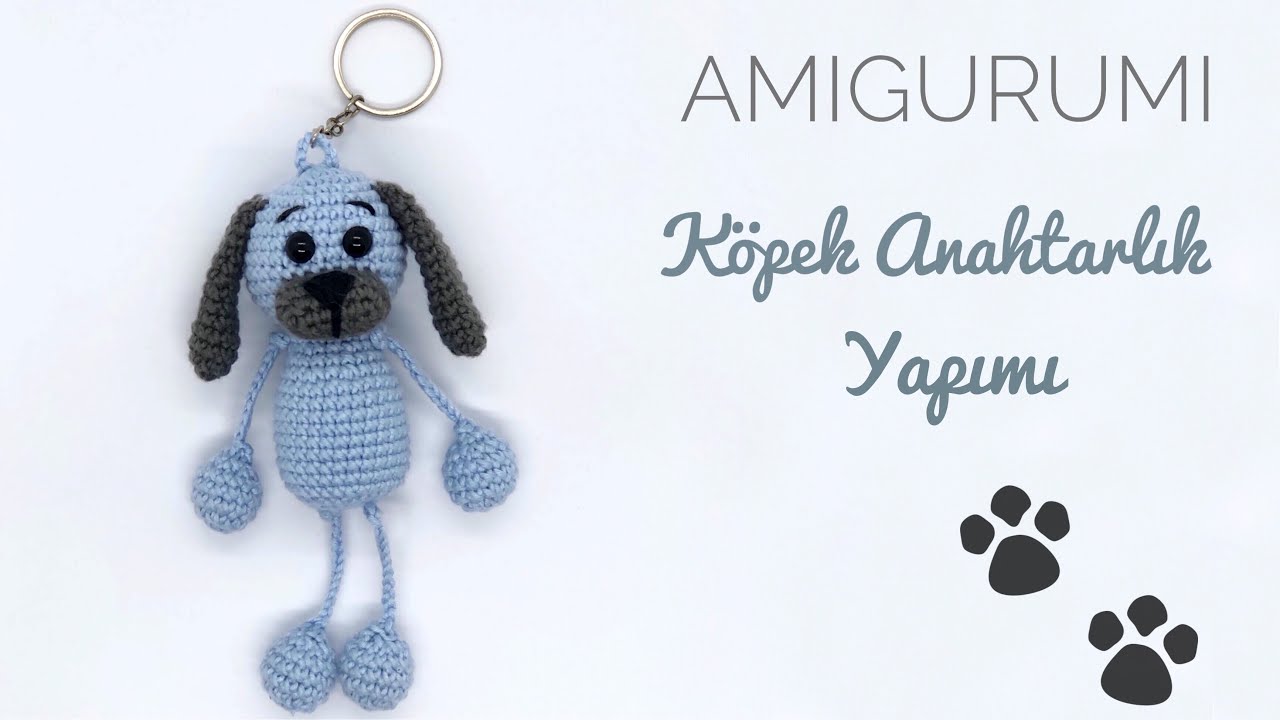 Брелок для ключей Amigurumi Dog (БЕЗ ШИТЬЯ)