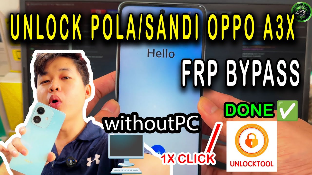 🔥 Cara Baru Buka Pola & Akun Google OPPO A3X | Cuma 1x Klik Langsung Done 100% Work via unlocktool