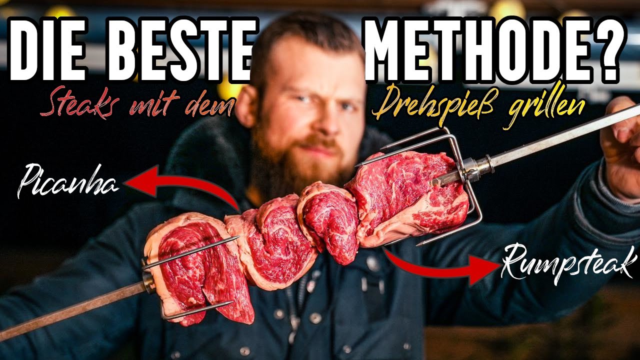 Ist das die BESTE Methode ein Steak zu GRILLEN? Steaks auf dem Drehspie&szlig; grillen [mit Heckbrenner]