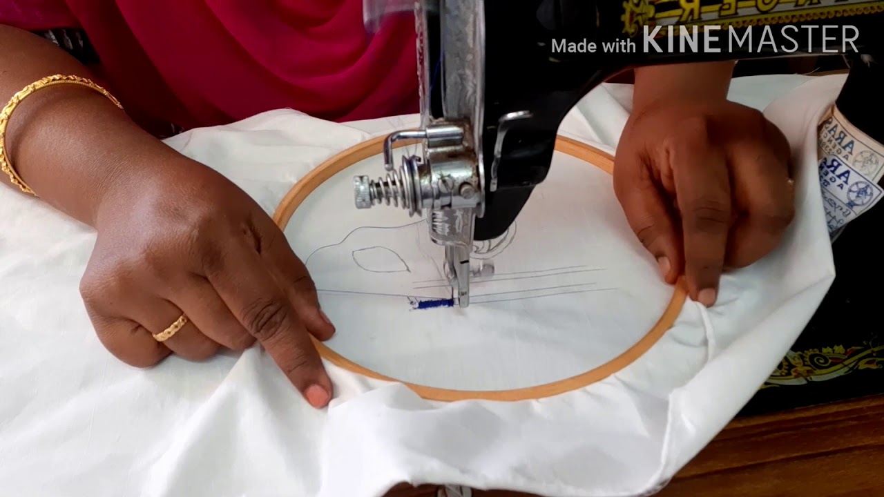 Satin stitch logo making in ordinary machine|Machine embroidery for beginners|tutorial1|Arul Hobbies