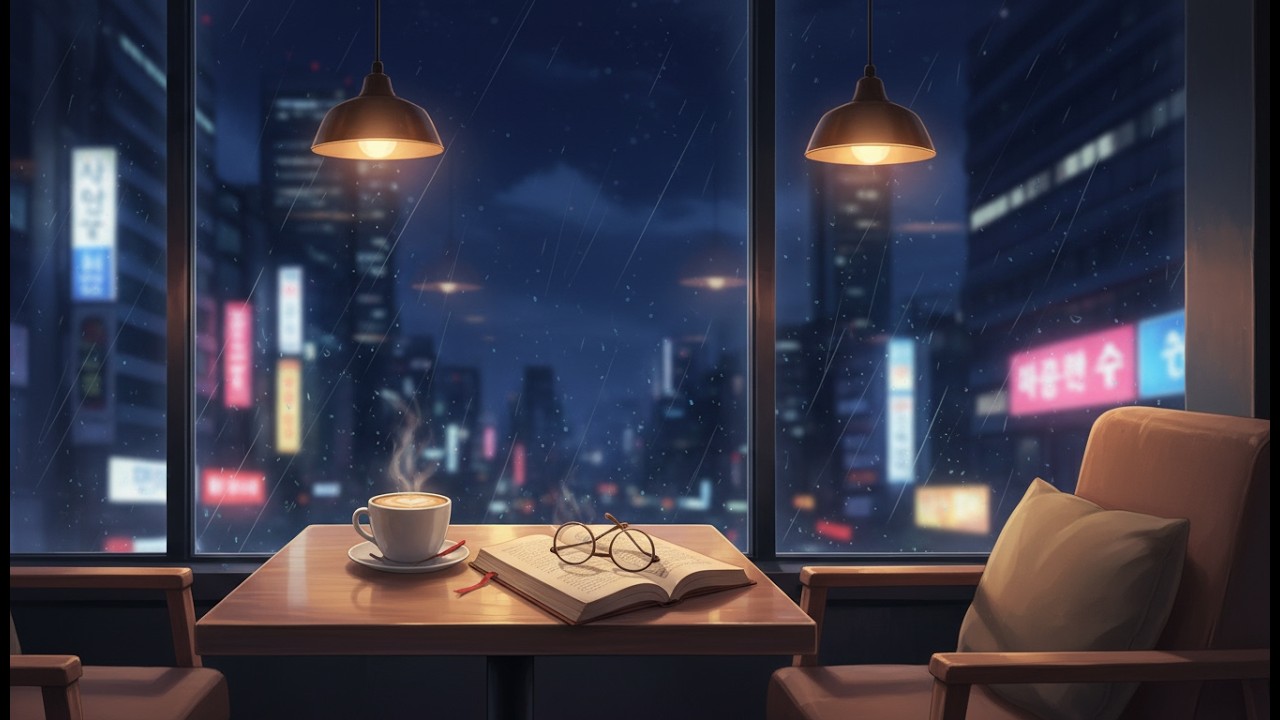 [Palylist]mLate Night Cafe in Seoul ☕️ 2AM Lofi Jazz & K-Indie for Sleep and Relaxation