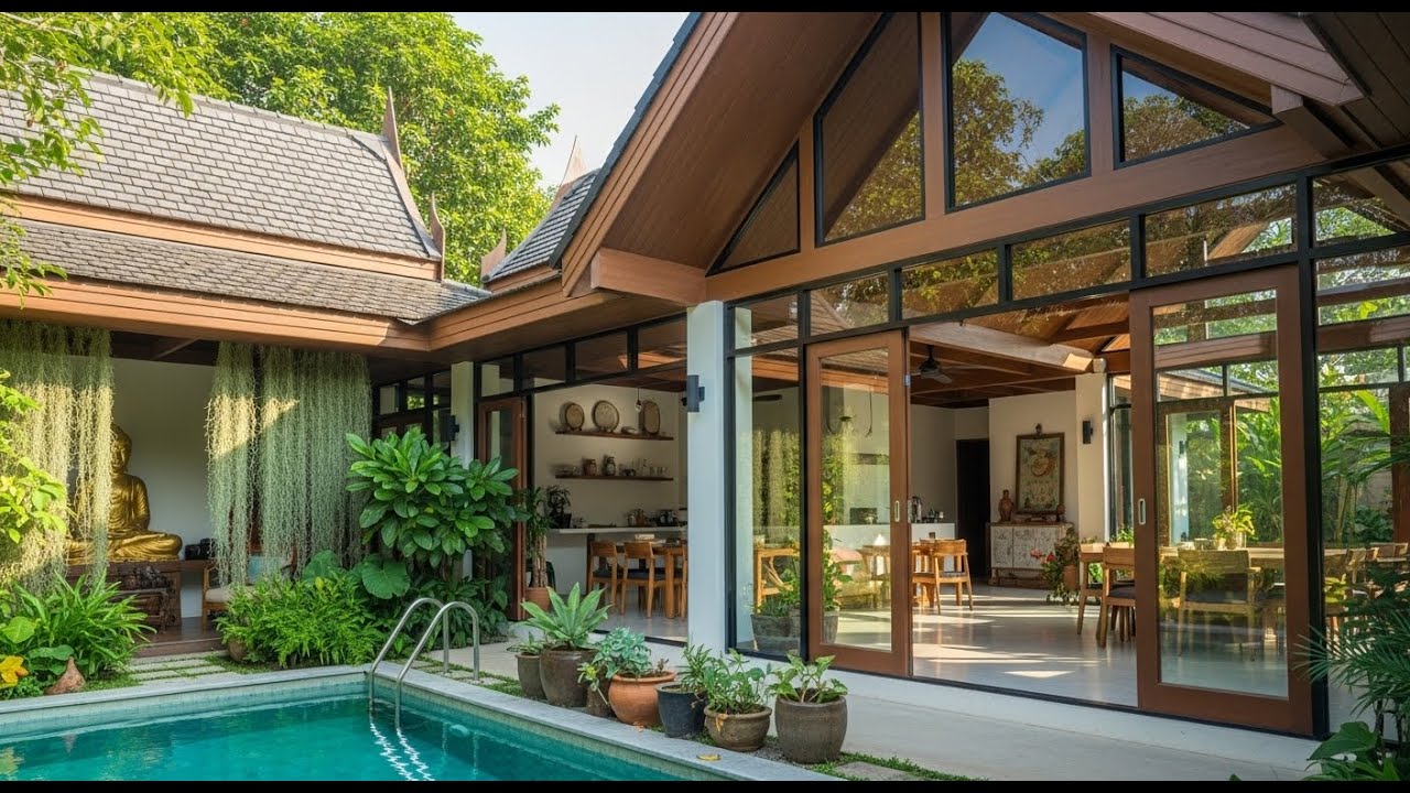 Courtyard Pool House | Green House Design | Chiang Mai House Tour | Interior Design Ideas2
