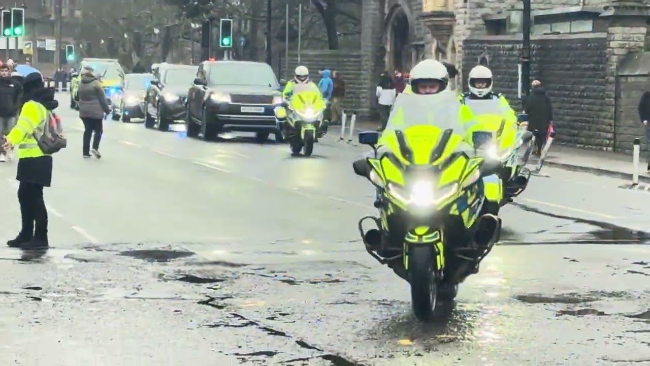 Southwales police esscorting Princess anne for the wales vs Scotland match  in Cardif 