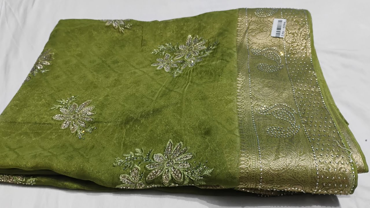 Latest party wear work saree | 🎉🎇Designer saree 2026 ! Embroidery work saree ! Fancy saree