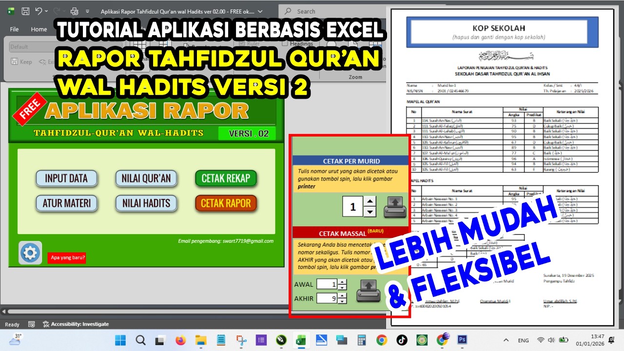 BARU! Aplikasi Rapor Tahfidzul Qur'an Versi 02  |  Lebih mudah dan fleksibel