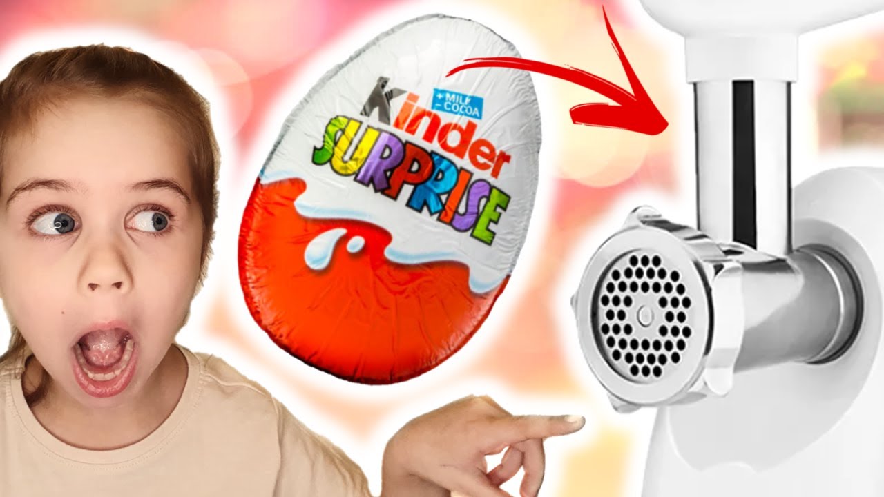 EXPERIMENT: KINDER SURPRISE BANANA CHIPS vs MEAT GRINDER Zelmer ZMM4045B