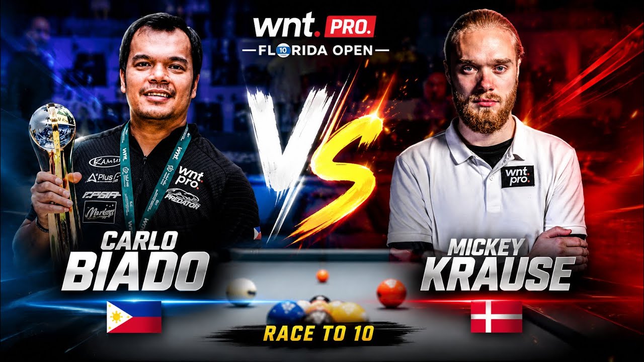 Carlo Biado vs Mickey Krause 🔥 INSANE 9-Ball Match | Florida Open 2026