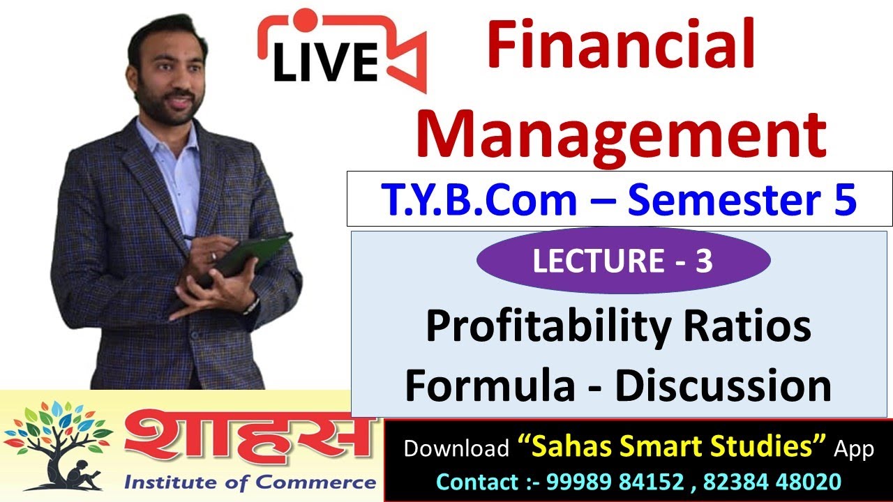 Financial Management | Ratio Analysis || Lect 3 Profitability Ratio Formula Discussion #msu #tybcom