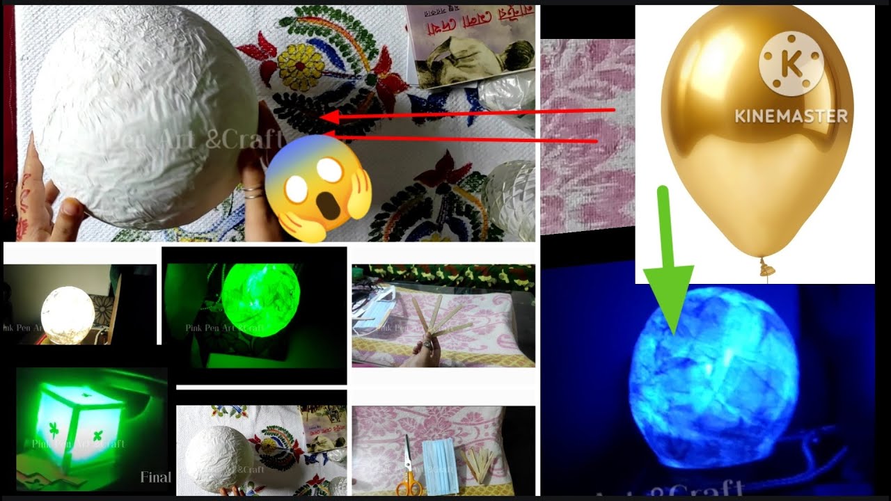 Viral ice-cream stick lamp shade & balloon lampshe আইসক্রিমের স্টিক ও বেলুন এর ভাইরাল ল্যাম্প  তৈরি