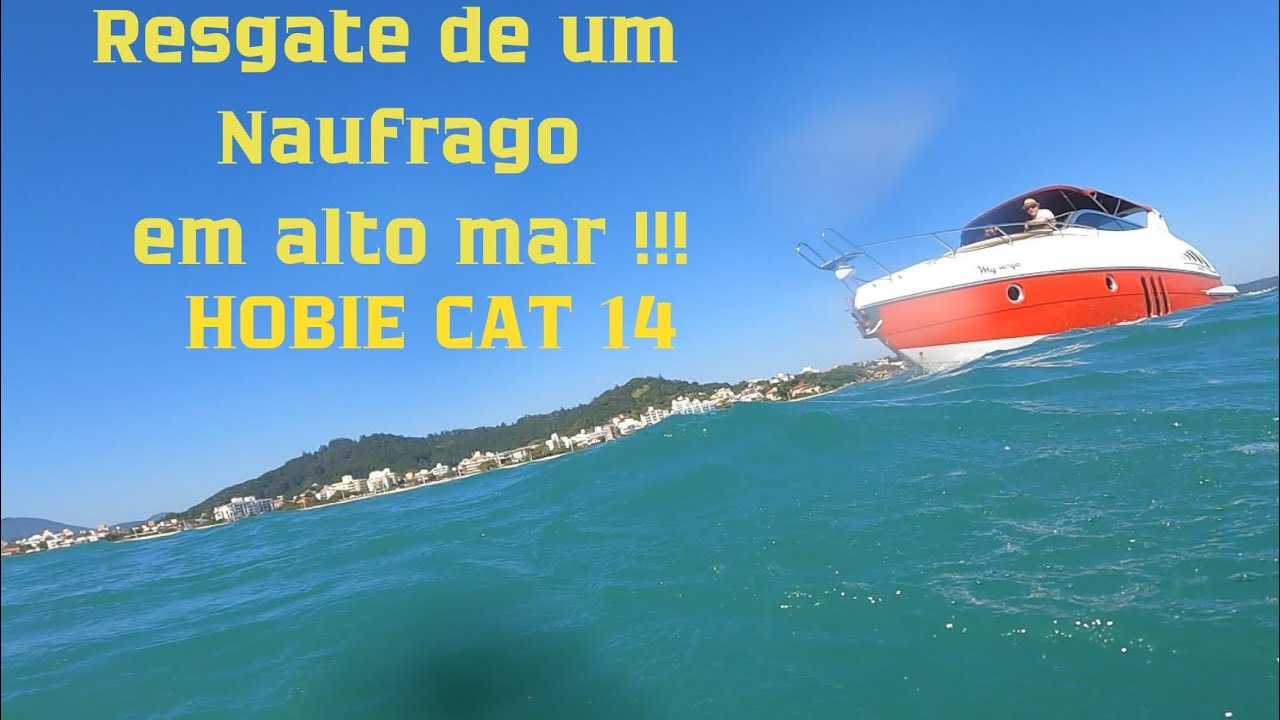 Velejador cai do Hobie cat 14 após quebra da barra lateral e o barco segue à deriva !!!